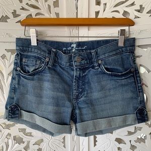 7 For All Mankind Cuffed Denim Shorts